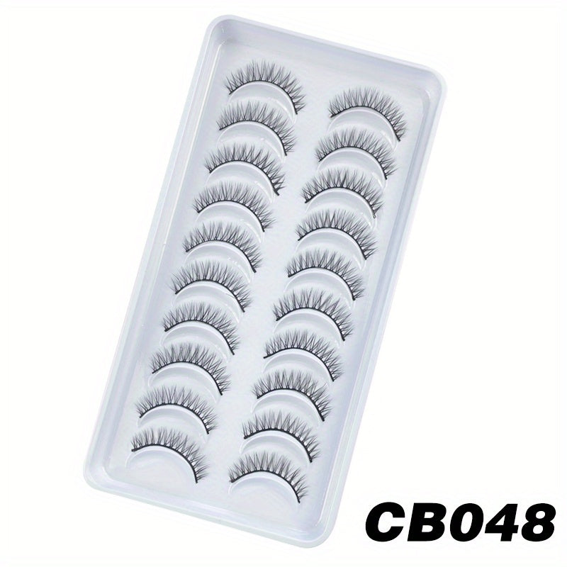 10 Pairs 3D False Eyelashes Faux Mink Lashes Reusable Makeup Tool