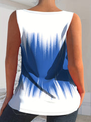 Tie Dye Cut Out Tank Top V Neck Summer Tank