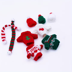 Mini Knitted Doll Clothes Set Plush Toy Sweater Hat Scarf Decoration