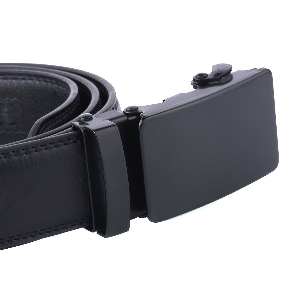 Men's Automatic Buckle Adjustable Business PU Leather Belt