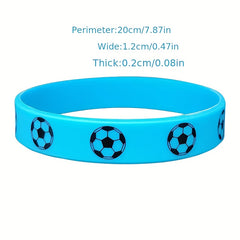 4 Pcs Soccer Motivational Rubber Wristbands - Multicolored Soccer Party