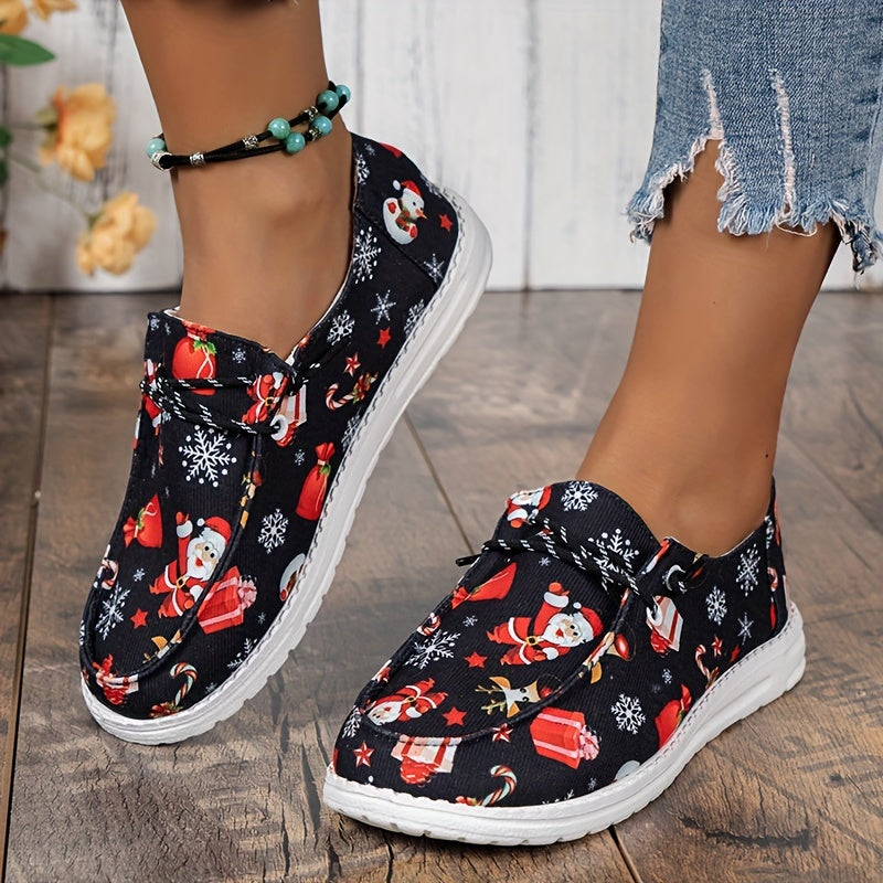 Women's Christmas Cartoon Print Low Top Sneakers