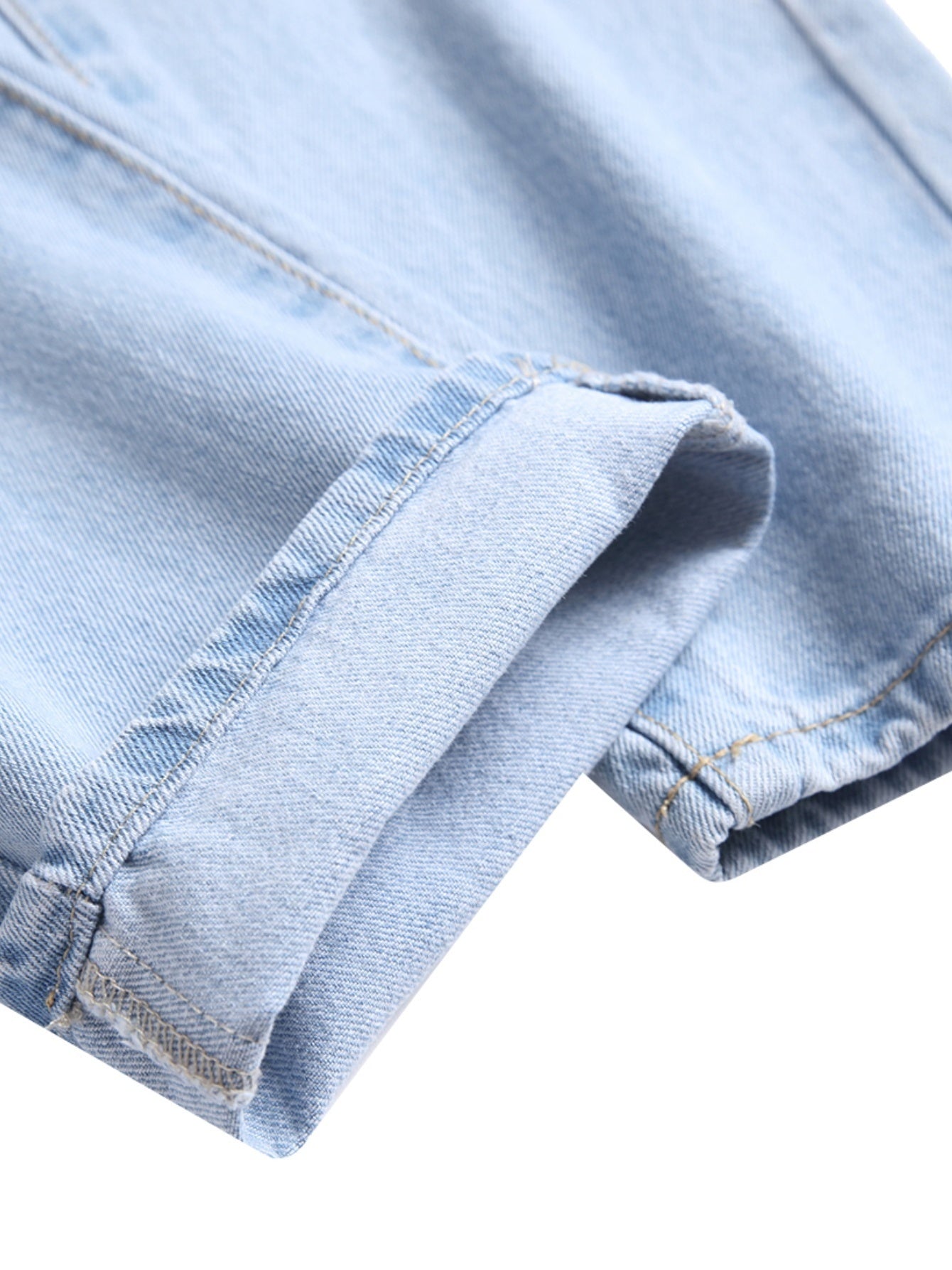 Men's Ripped Straight Regular Denim Jeans With Pockets
