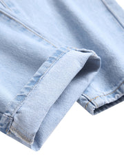 Men's Ripped Straight Regular Denim Jeans With Pockets