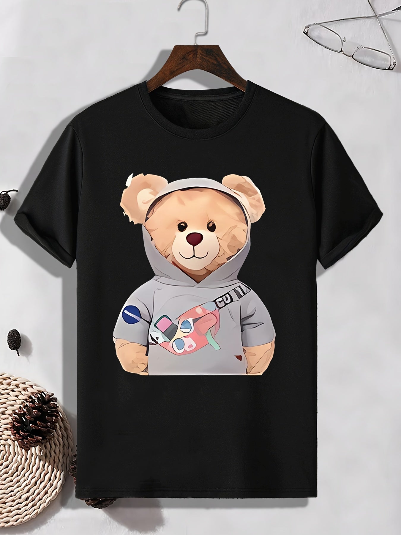 Men's Teddy Bear Print T shirt Active Tee Outdoor