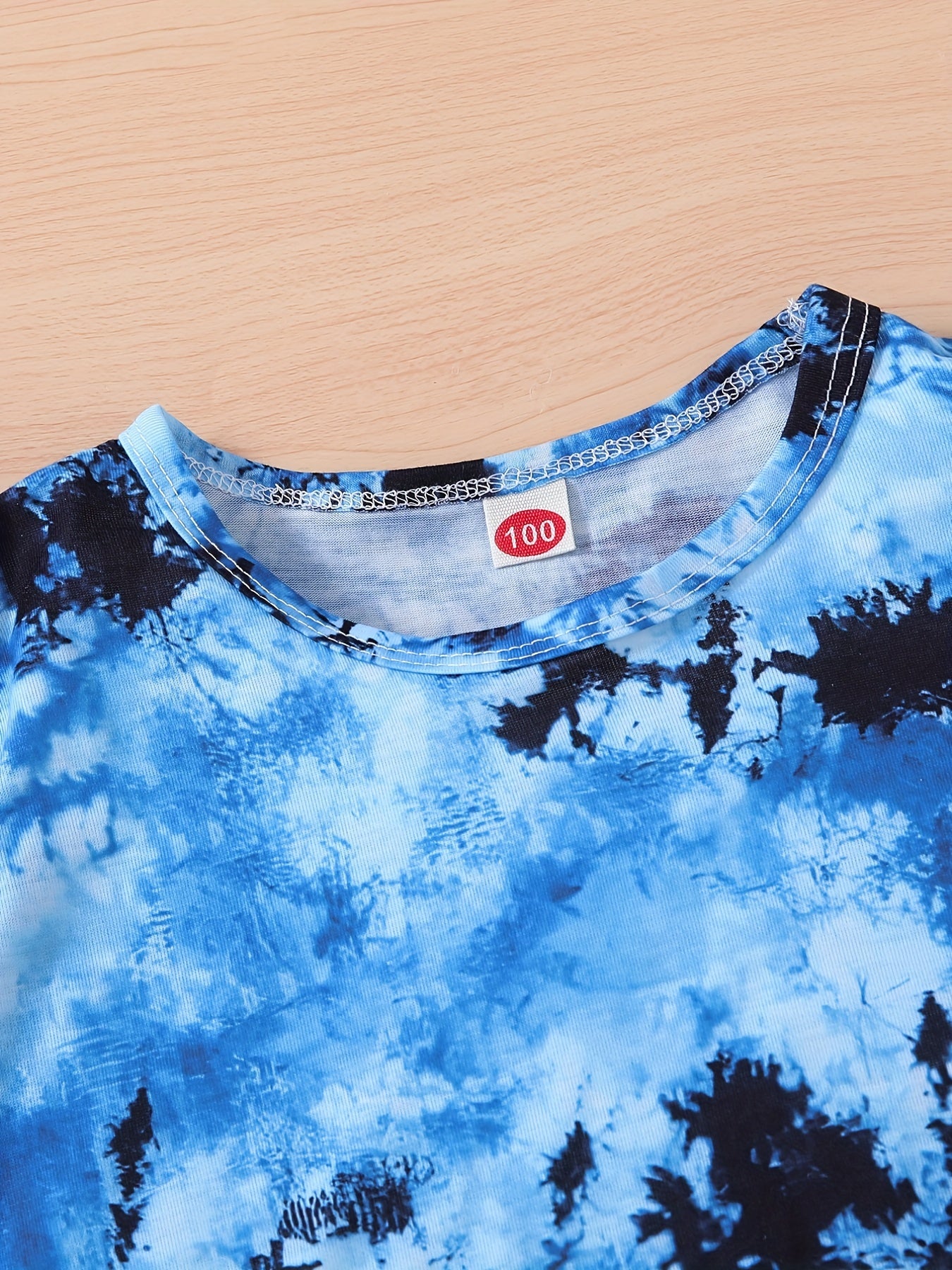 Tie Dye Full Body Print T-shirt & Shorts Set for Boys