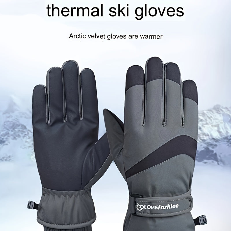 Winter Windproof Coldproof Outdoor Gloves Waterproof Plush Gloves