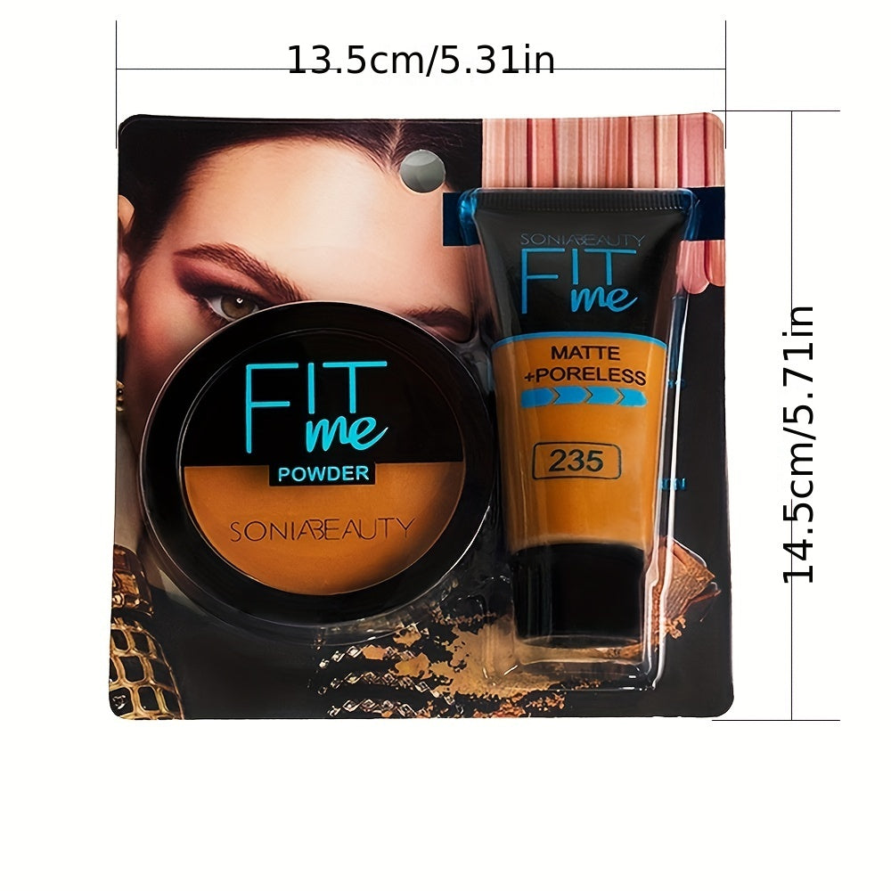 2 in 1 Liquid Foundation & Concealer Powder for Dark Skin