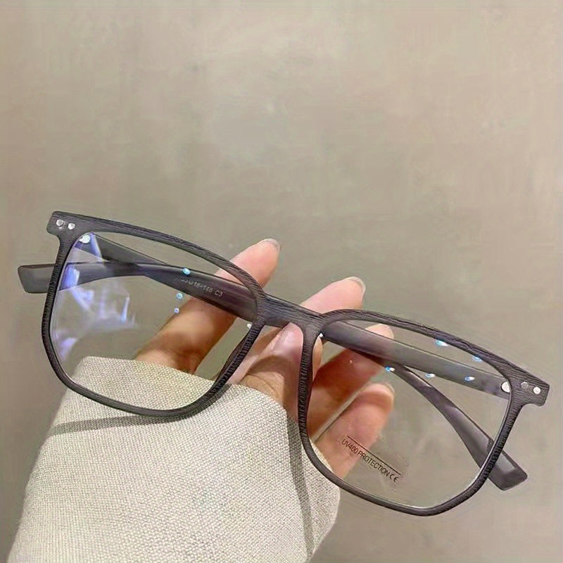 Men's Wooden Frame Glasses Retro Anti Light Reading Casual Eyeglasses