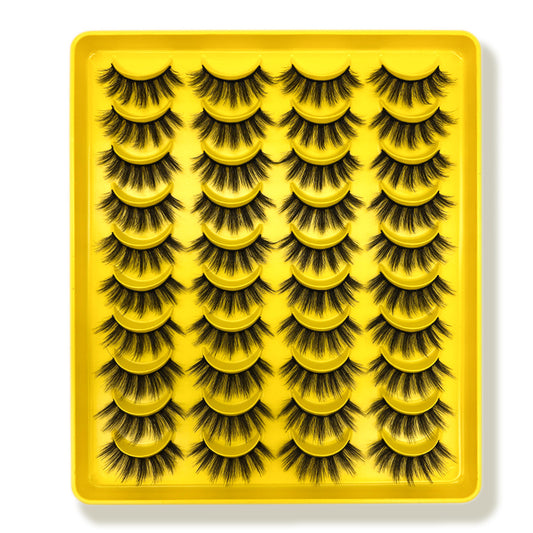20 Pairs of Fluffy Mink Curlers False Eyelashes for Long Thick Lashes