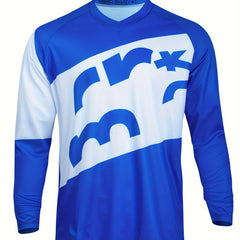 Men's Long Sleeve V-neck Motorcycle Off-road T-shirt