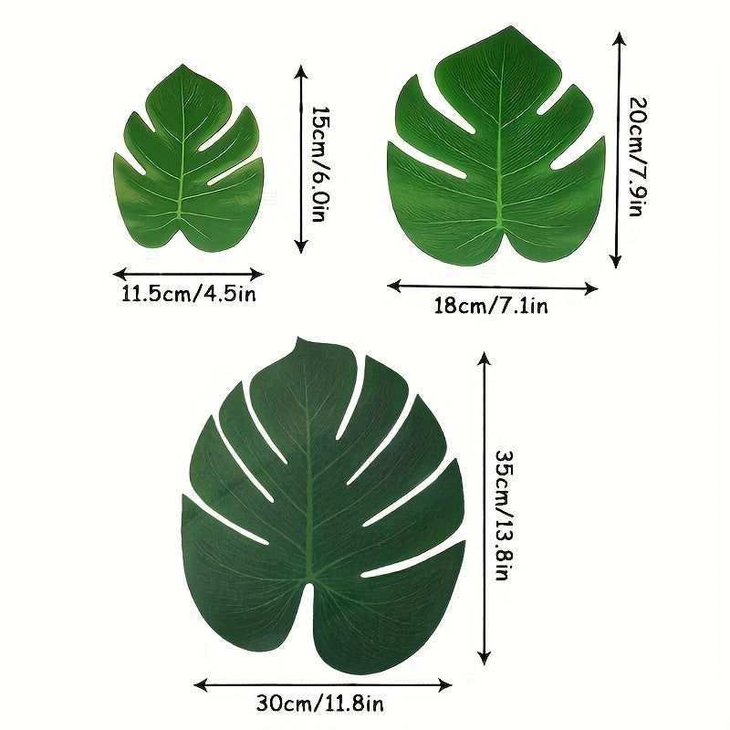12pcs Tropical Palm Leaves for Summer Parties & Home Decor