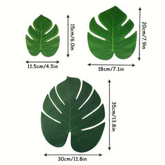 12pcs Tropical Palm Leaves for Summer Parties & Home Decor