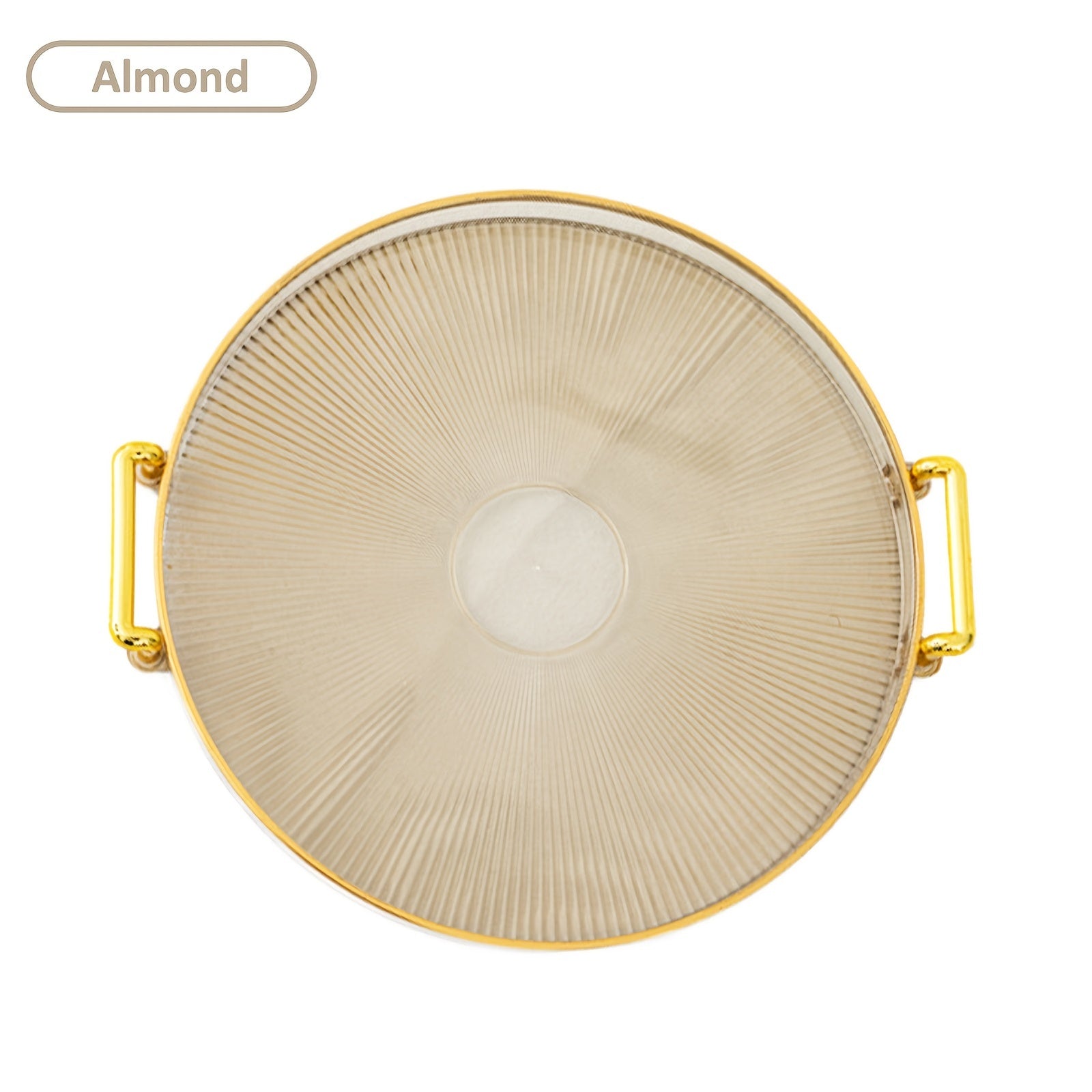 Modern Decorative Serving Tray With Handles, Transparent Plastic Round Circle