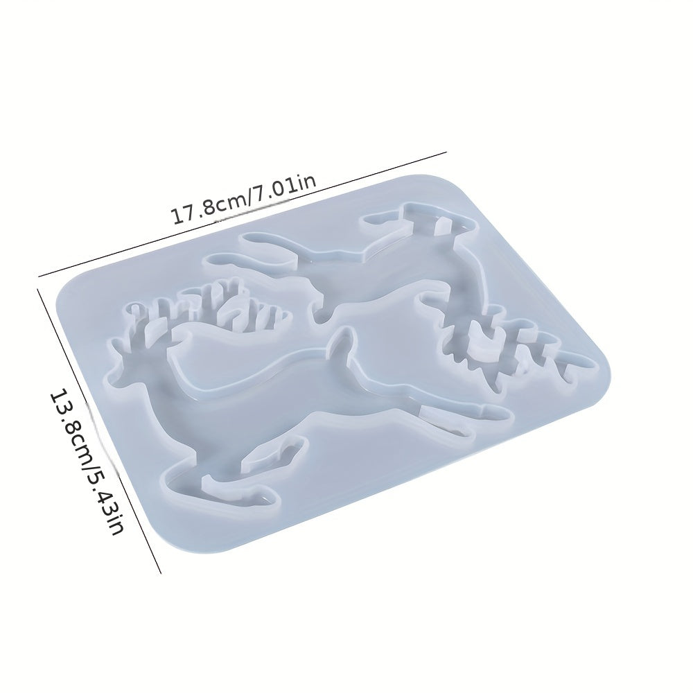 1pc Christmas Reindeer Elk Pendant Silicone Mold DIY Crystal Epoxy Resin Mold