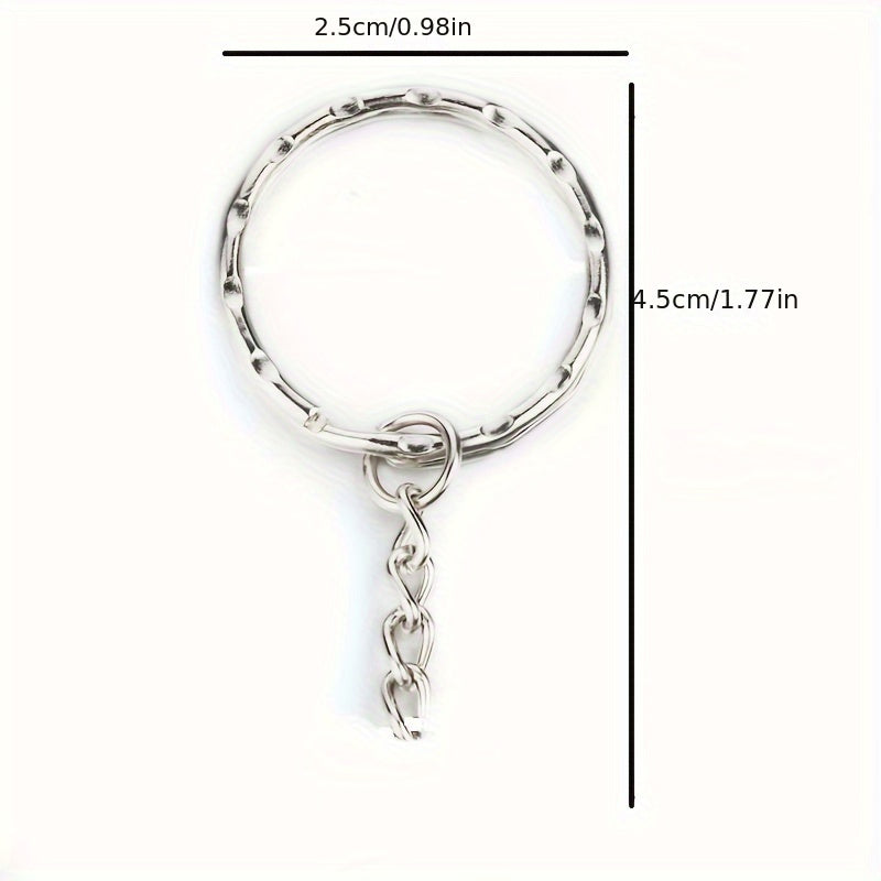 50pcs Metal Blank Keyring Split Rings Keyfob Key Rings Lobster Clasp Keychains