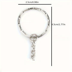 50pcs Metal Blank Keyring Split Rings Keyfob Key Rings Lobster Clasp Keychains