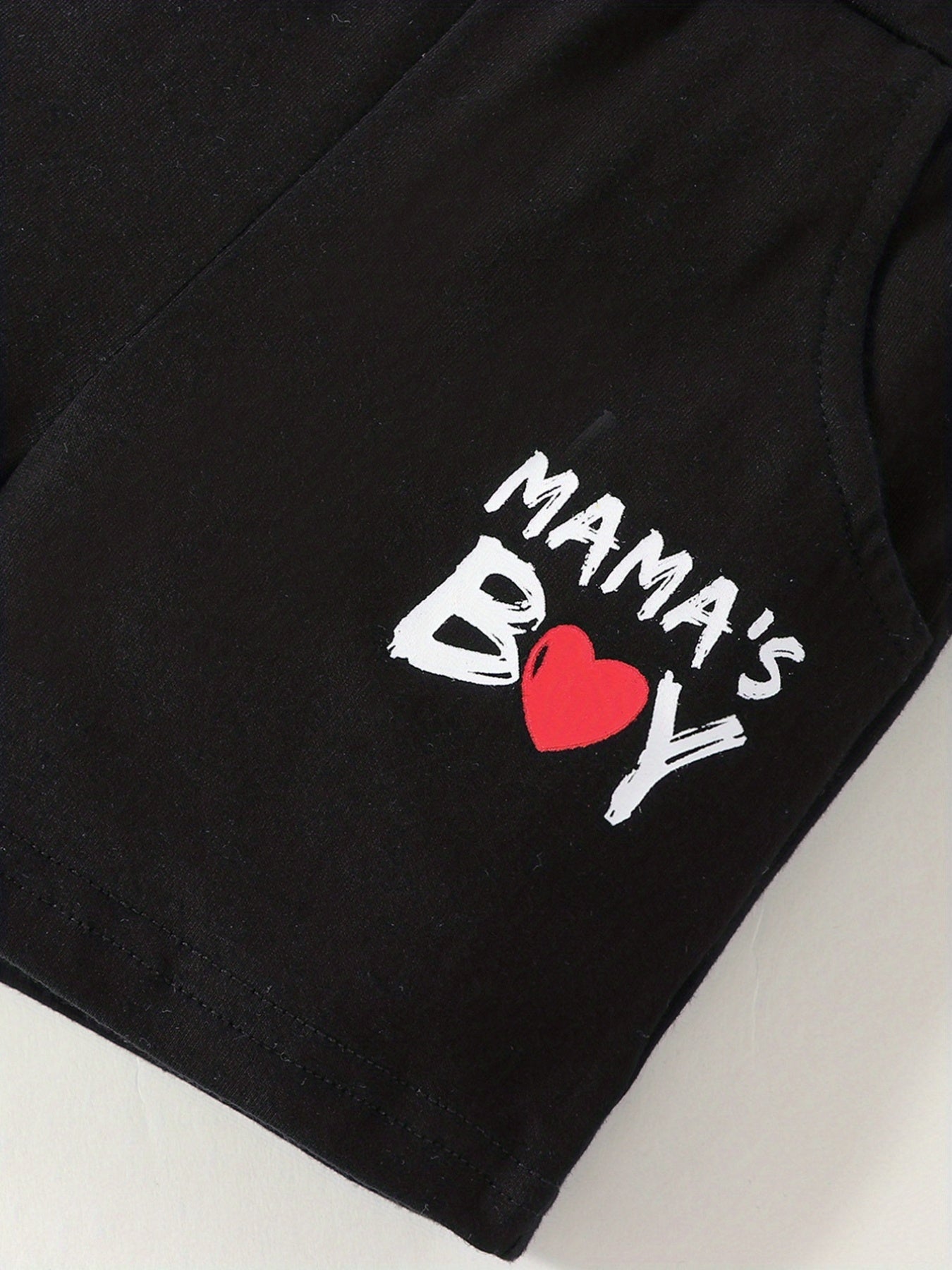 2pcs Baby Boys Casual Mama's Boy T shirt & Shorts Set Clothes