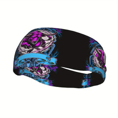 Unisex Sports Headband Sweat Wicking Stretchy Polyester Bull & Snake
