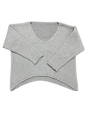 Casual Sweater Women's Solid V Neck Jumper