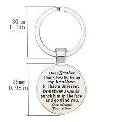 Brother Appreciation Keychain Birthday Gift Key Ring