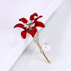 Lily Flower Brooch Women Daily Decoration Mother's Gift Clothing Decor