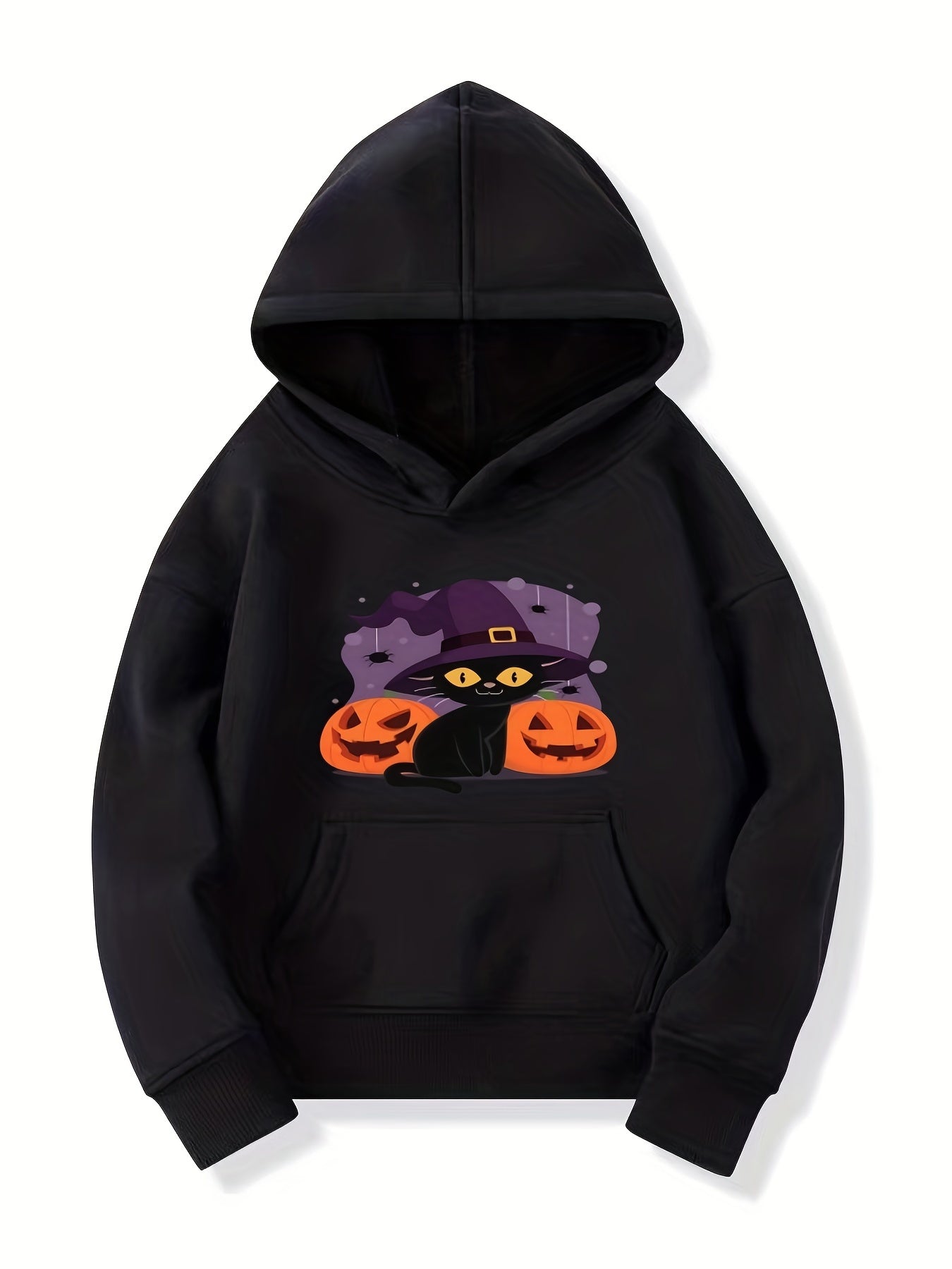 Kitty Witch Pattern Hoodie for Girls Halloween Party