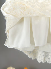 Floral Lace Dress with Bow Front Long Sleeve for Girls