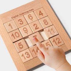 Kids Wooden Number Slider Puzzle Math Game for Cognitive Skills Development