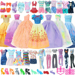 27pcs Doll Clothing Set - Princess Dress, Fashionable Dresses, Top