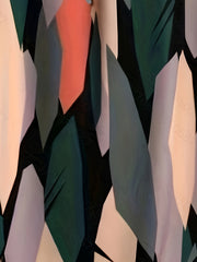 Graphic Print Tankini Set Tie Front Cami Top & Shorts Swimsuit