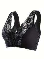 Lace Stitching Wireless Tank Bra Front Buckle Women's Lingerie