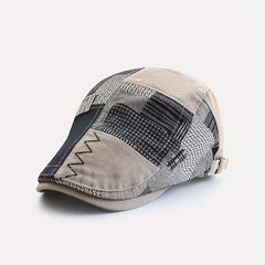 Men's Retro Sunshade Peaked Cap with Plaid Pattern