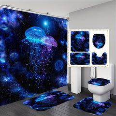 Jellyfish Shower Curtain Set with Bath Mats - Bathroom Decor