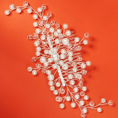 Crystal Headwear Pearl Hair Comb Bridal Wedding Headband Scarf