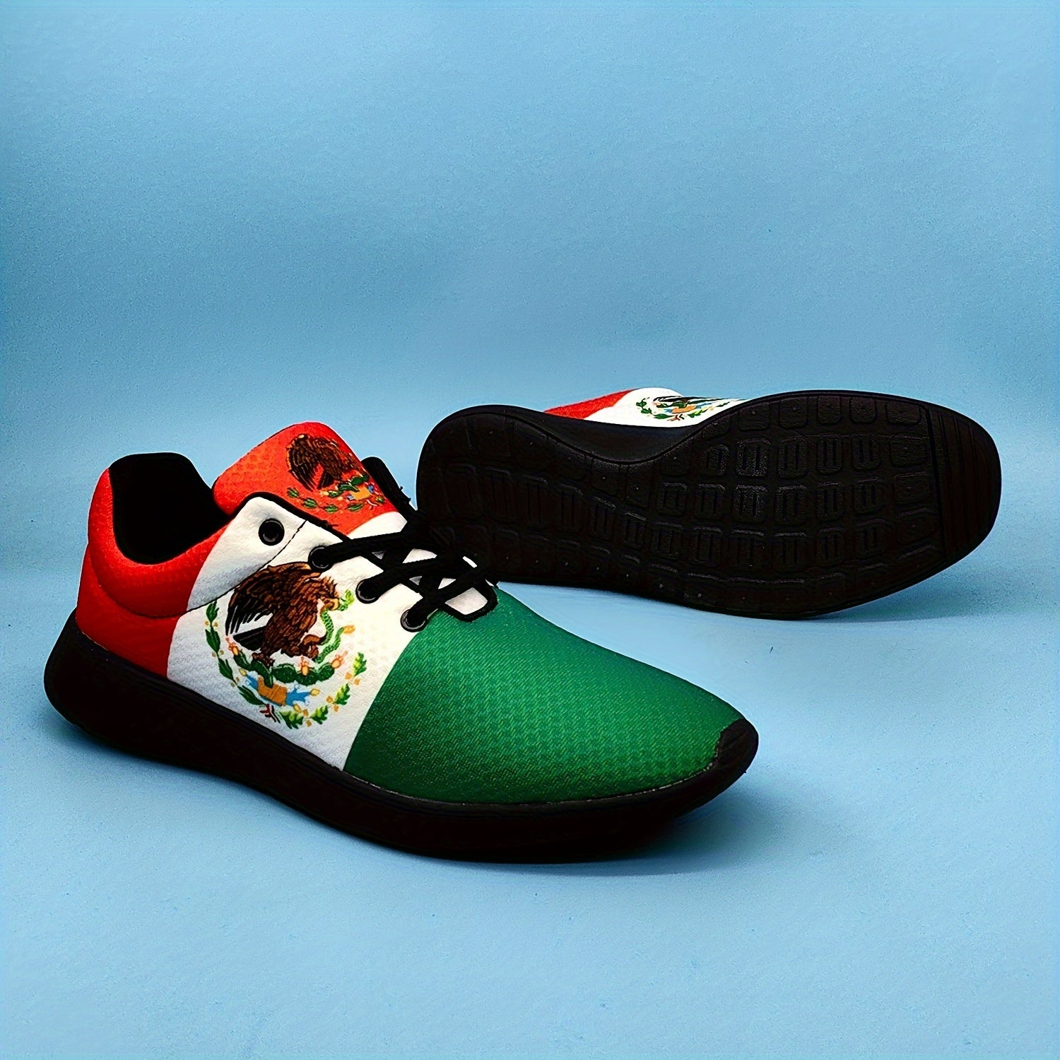 Mexican Flag Pattern Soft Sneakers Lightweight Running Shoes