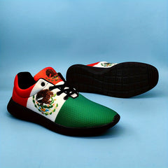 Mexican Flag Pattern Soft Sneakers Lightweight Running Shoes