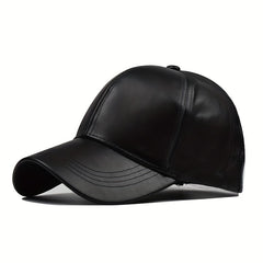 Unisex PU Leather Baseball Cap Stylish Dad Hat Outdoor Sunshade Sports Hats