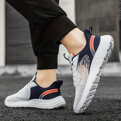 Men's Lightweight Running Shoes Breathable Lace-up Sneakers Non Slip