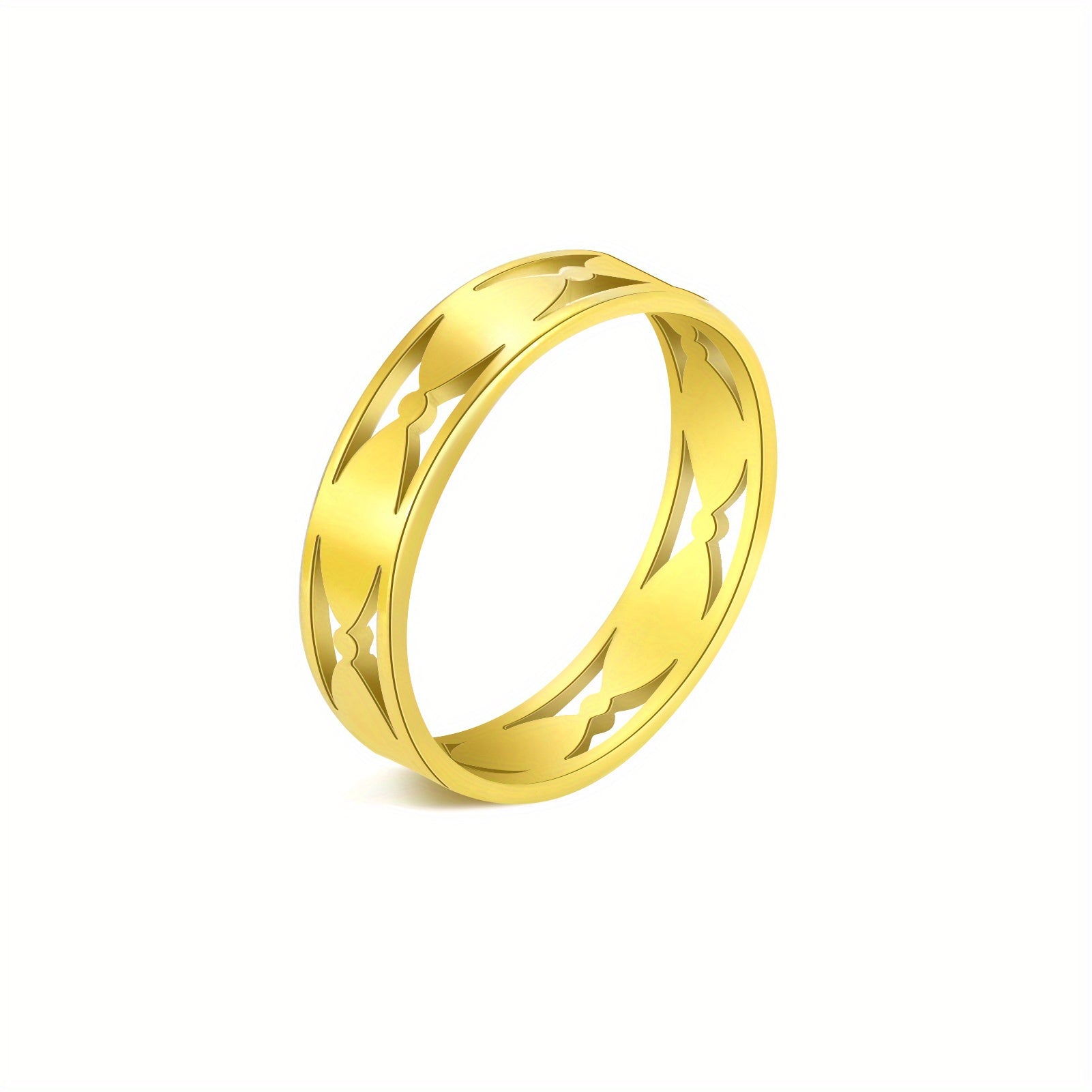 Geometric Stainless Steel Rings for Women Minimalist Couple Promise Jewelry