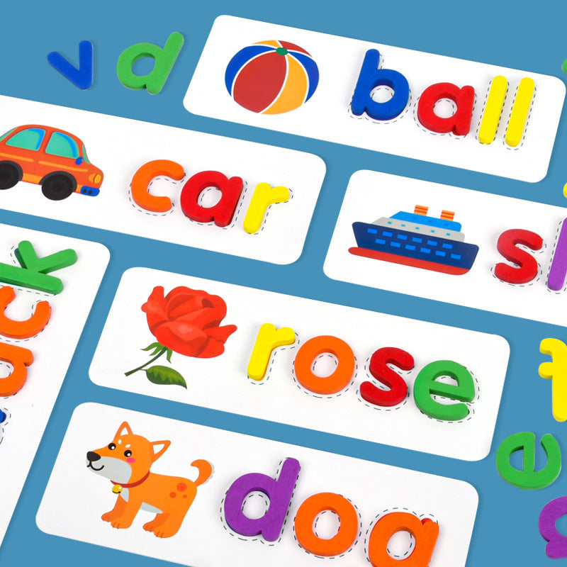 Alphabet Tracing Learning Toy for Kids Spelling Blocks with Animal Illustrations
