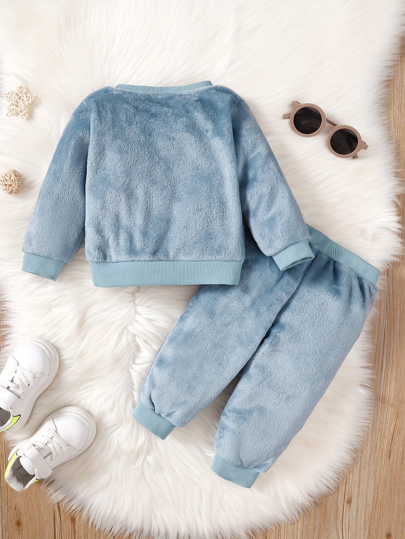 Boys Dinosaur Embroidery Long Sleeve Pullover Top Trousers Set