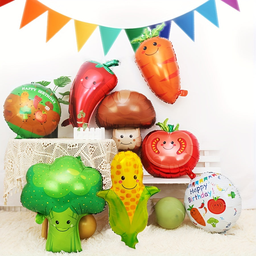 8pcs Vegetable Aluminum Balloon Combo for Birthday Party