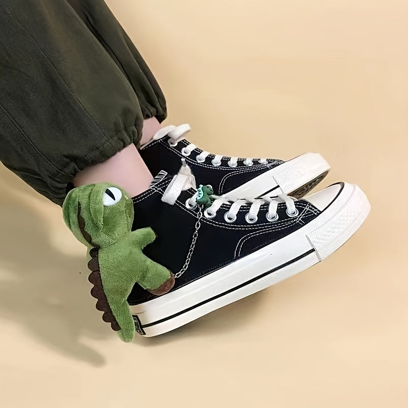 Cartoon Dinosaur High Top Canvas Shoes for Women