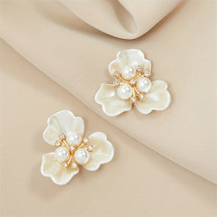 10pcs Flower Hair Piece Pearl Rhinestone Bridal Wedding Accessory