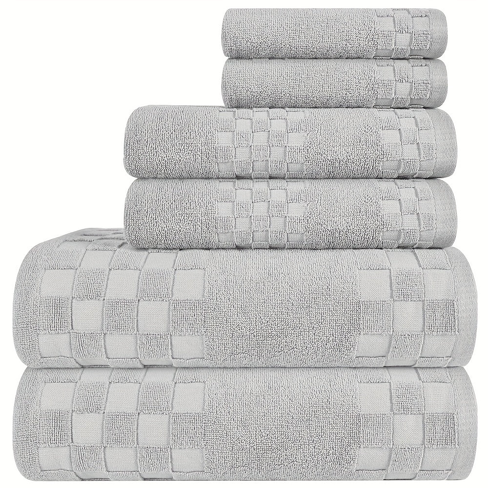 6pcs Soft Bath Towel Set Anti Odor Highly Absorbent Lightweight Spa Towel