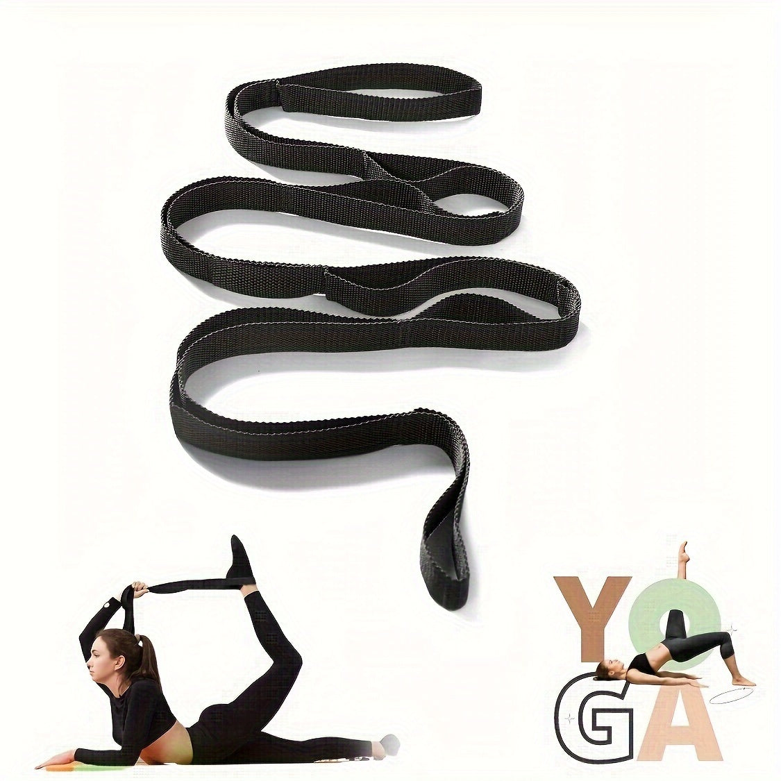 10 Loops Yoga Stretching Strap Non Elastic Resistance Bands