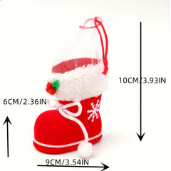Christmas Plush Boots Candy Bag Socks Kids Gift
