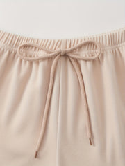 Solid Lounge Bottoms Soft Elastic Waistband Shorts Womens Loungewear