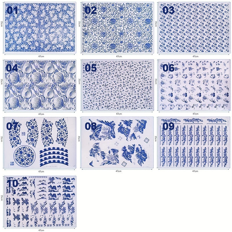 1PC Ceramic Glaze Flower Paper Jingdezhen High Temperature Underglaze Paste Flow